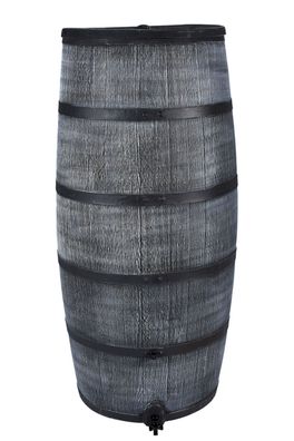 Regentonne slim 500 L, grau, Regenfass, Wasserfass, Regenwasserbehälter / ohne Unterb
