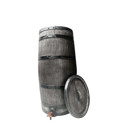 Regentonne slim 150 L, grau, Regenfass, Wasserfass, Regenwasserbehälter / ohne Unterb