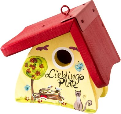 Vogelvilla Nistkasten gelb, Lieblingsplatz, Niststübchen / gelb