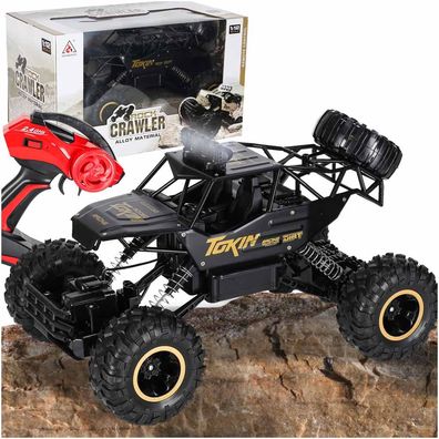 Ferngesteuertes Auto RC Rock Crawler IKONKA 1:12 4WD Metall schwarz 2,4 GHz