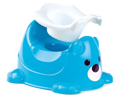 Kindertöpfchen blau ergonomisch Baby Töpfchen mit Einsatz Teddybär / blau
