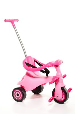Dreirad pink mit Schiebestange für Kinder ab 10 Monate, Tretfahrzeug / pink