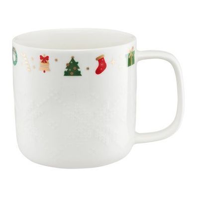 Weihnachtsbecher Porzellan 370 ml Scarf Weihnachtstasse
