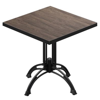 BMLG | Bistro Tisch | 70 x 70 x 75 cm | Quadratisch | Schwarzer Rand | Light Wenge