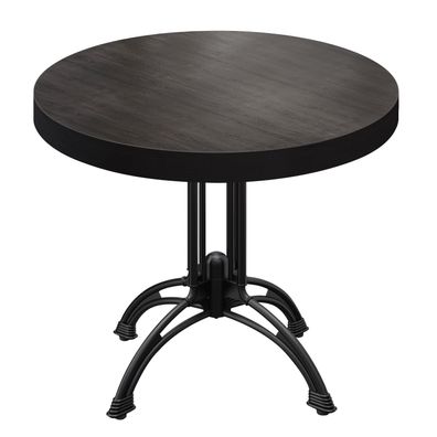 BMLG | Bistro Tisch | Ø 70 x 77 cm | Rund | Schwarzer Rand | Wenge / Schwarz |
