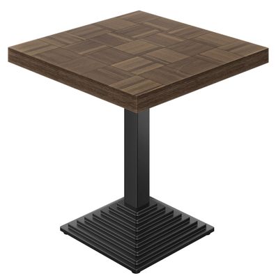 CPY | Bistro Tisch | B: 70 x 70 cm | H 82 cm | Walnuß | Gestell: Schwarz |