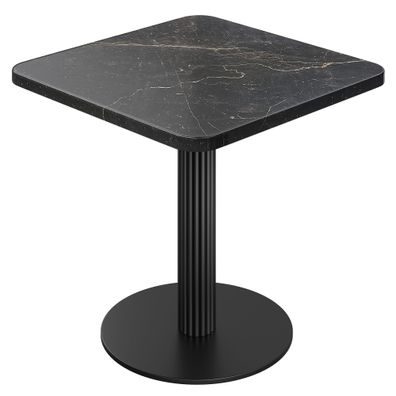 AT | Bistro Tisch | B: 70 x 70 cm | H 71 cm | Marmor | Schwarz | Gestell: Schwarz |