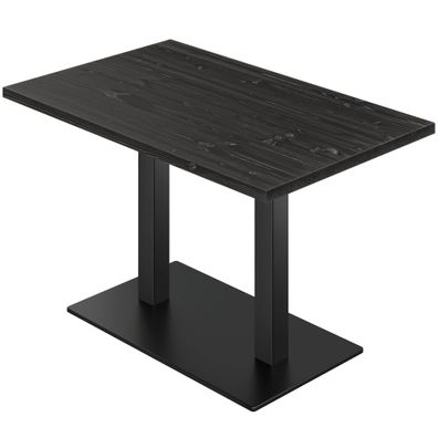 LIANA | Bistro Tisch | B: 120 x 70 cm | H 75 cm | Schwarz | Gestell: Schwarz |