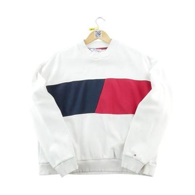 Tommy Hilfiger Damen Sweatshirt Regular Fit Intechno Knit Größe L #QWE1633