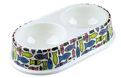 Doppelnapf Tatrapet, für Katzen, Melamin, bedruckt, 2x 0,25 l