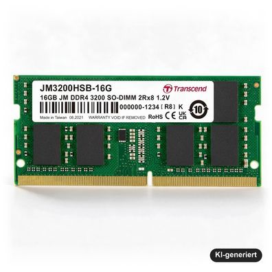 Transcend JetRam 16 GB DDR4-3200 SO-DIMM Arbeitsspeicher für Notebooks, CL22, 1,