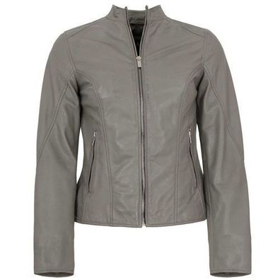 Jilani - Damen Lederjacke Lammnappa grau