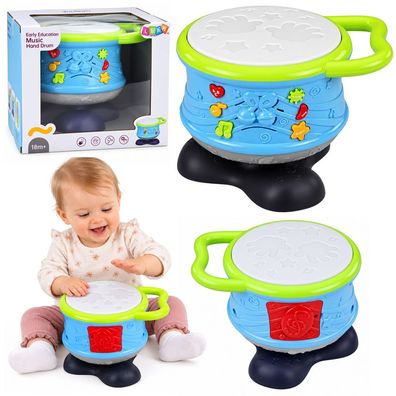 Musiktrommel LEAN Toys mit LED-Licht und Melodien, ab 18 Monaten