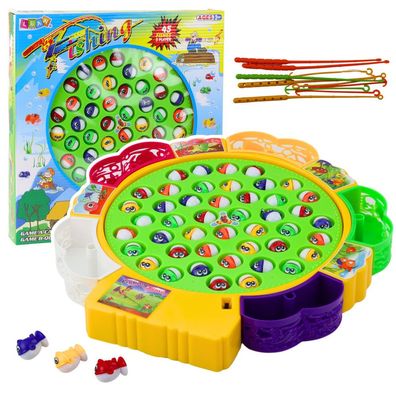 Angelspiel LEAN Toys Familienspiel 45 Fische 5 Angeln ab 3 Jahren