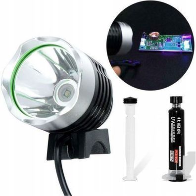 Rosfix Set UV-Soldermaske Schwarz 10ml mit Spritze + UV-Lampe | PCB-Reparatur