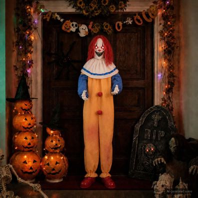 vidaXL Halloween-Gruselclown SPOOKA Gelb und Blau 126,5 x 180 cm