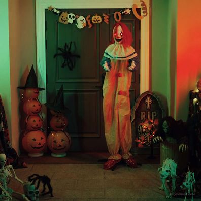 vidaXL Halloween-Gruselclown SPOOKA Gelb und Blau 126,5 x 180 cm
