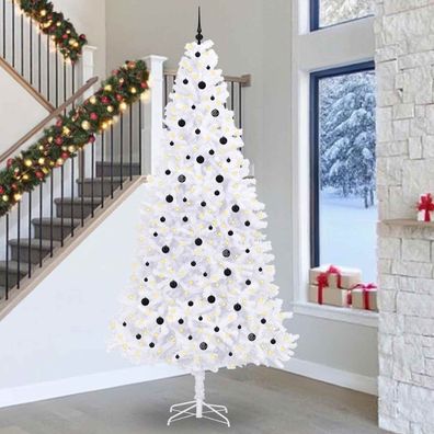 vidaXL Künstlicher Weihnachtsbaum Weiß 300 cm PVC und Stahl