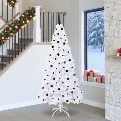vidaXL Künstlicher Weihnachtsbaum Weiß 240 cm PVC und Stahl