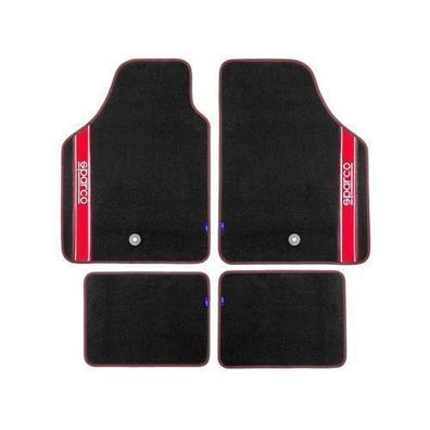 SPARCO Universal Fußmatten Rot Autoteppich Alwetter Schwarz 4 tlg