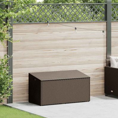 vidaXL Garten-Auflagenbox Braun 110x50x58 cm Poly Rattan