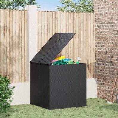 vidaXL Garten-Kissenbox PE Rattan 100×97,5×104 cm Schwarz