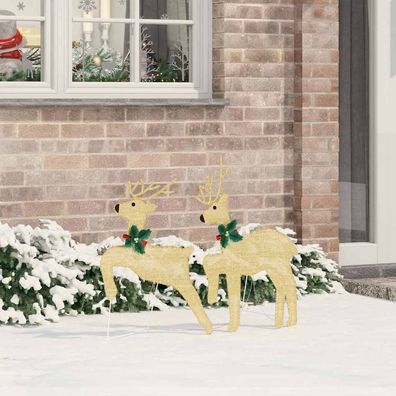 vidaXL Weihnachtsrentier 2 stk. Warmes Weiß