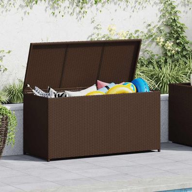 vidaXL Garten-Auflagenbox Braun 120x50x60 cm Poly Rattan