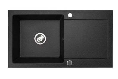 Manestein Granitspüle Cordeo XL rechteckig 90 x 50 cm mit Abtropffläche Graphit