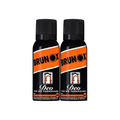 2x BRUNOX DEO FÜR DIE Federgabel 0.1 L Pflegespray Gabelpflege Dämpfer Standrohr
