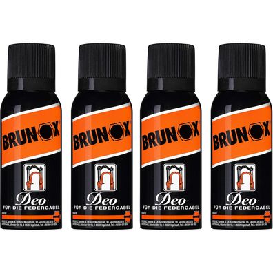 4x BRUNOX DEO FÜR DIE Federgabel 0.1 L Pflegespray Gabelpflege Dämpfer Standrohr