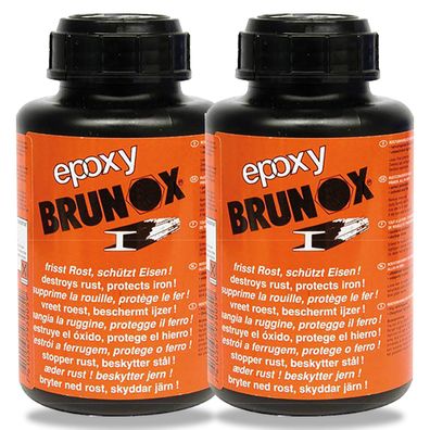 2x BRUNOX EPOXY 0.25 L Rostumwandler Grundierung Rostschutz Auto Pinselflasche