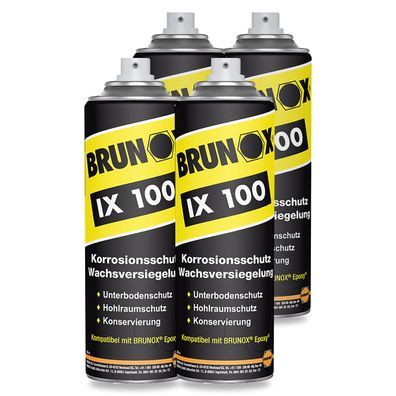 4x BRUNOX IX 100 SPRAY 0.5 LTR Korrosionsschutz Kriechöl Rostlöser Industrie