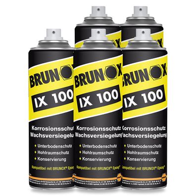 5x BRUNOX IX 100 SPRAY 0.5 LTR Korrosionsschutz Kriechöl Rostlöser Industrie