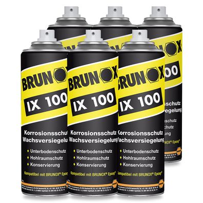 6x BRUNOX IX 100 SPRAY 0.5 LTR Korrosionsschutz Kriechöl Rostlöser Industrie