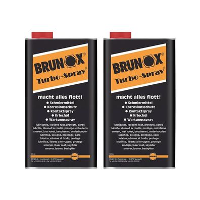 2x BRUNOX TURBO-SPRAY 5 LTR Multifunktionsspray Rostlöser Kriechöl Kontaktspray