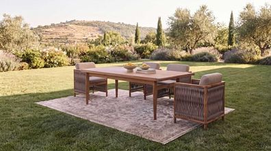 Gartentisch Stühle bequem geräumig groß schön moderner Stil braun