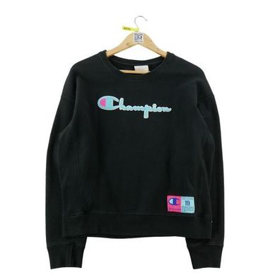 Champion Damen Sweatshirt Reverse Weave GF750 Schwarz Größe L #QWE1260