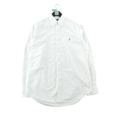 Polo Ralph Lauren Klassisches Herrenhemd uni Weiß Größe S #QWE0513