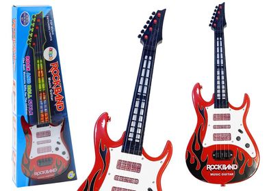 Kinder E-Gitarre LEAN Toys Rockband, Licht und Melodien, Rot, 54 cm