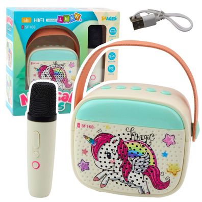 Karaoke Set Kinder LEAN Toys SF168 Bluetooth 5.4 Mikrofon Einhorn LED ab 3 Jahre