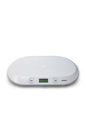 Grundig digitale Babywaage bis 20 kg mit LCD Display und Tarafunktion Weiß