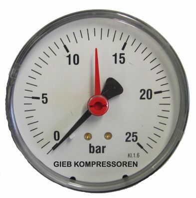 Manometer - Kesselmanometer für Kompressor 80 mm Durchm - 1/4"
