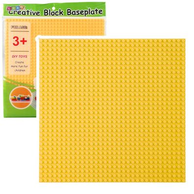 Bauplatte für Bauklötze LEAN TOYS Gelb 25,5 x 25,5 cm ab 3 Jahren