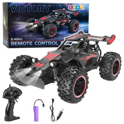 RC-Auto LEAN Toys Victory 1:18 Offroad Buggy 2,4 GHz bis 20 km/h schwarz rot