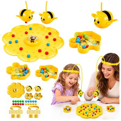Magnetisches Geschicklichkeitsspiel Bienen LEAN TOYS 20 Kugeln 2 Spieler Stirnband