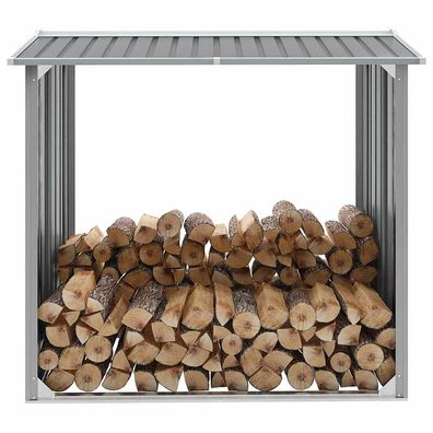 vidaXL Brennholzlager Verzinkter Stahl 172 x 91 x 154 cm Grau