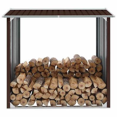 vidaXL Brennholzlager Verzinkter Stahl 172x91x154 cm Braun