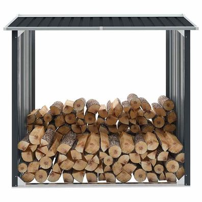 vidaXL Brennholzlager Verzinkter Stahl 172x91x154 cm Anthrazit