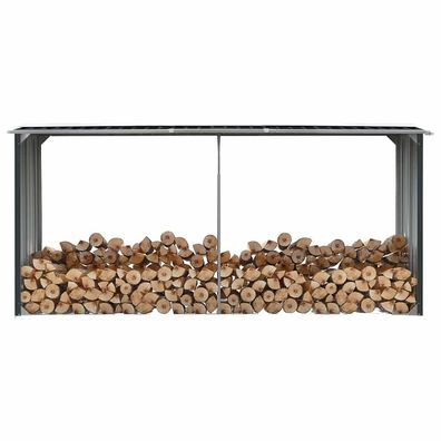 vidaXL Brennholzlager Verzinkter Stahl 330 x 92 x 153 cm Anthrazit